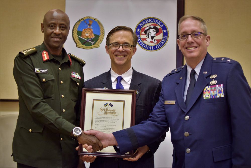 Gen. Jean-Bosco Kazura with Maj. Gen. Daryl Bohac